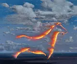 Tim Storrier, The Night Runner, synthetic polymer paint on linen