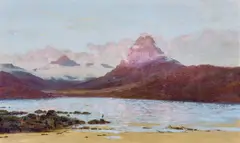 William Piguenit, Mt Byron, Lake Petrarch, Tasmania, oil on canvas