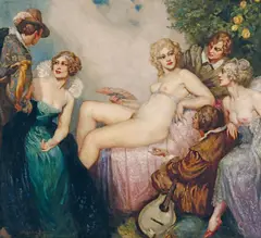 Norman Lindsay, The Lute Player c1924, c1924, oil on canvas