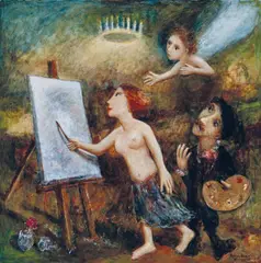 The Artistic Muse (Rembrandt) 2003 by Garry Shead, 2003, oil on board, offered Nov 2024