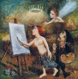 Garry Shead, The Artistic Muse (Rembrandt) 2003, 2003, oil on board