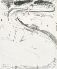 Oberon, NSW 1979 by Brett Whiteley, 1979, pencil on paper, sold Nov 2024