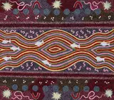 Fish and Honey Dreaming 1999 by Clifford Possum Tjapaltjarri, 1999, Fish and Honey Dreaming, sold Nov 2024