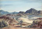 Razorback Range, Central Australia by Albert Namatjira, Razorback Range, Central Australia, sold Nov 2024