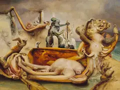 The Sacrifice 1984 by James Gleeson, 1984, oil on canvas, sold Nov 2024