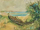 Arthur Boyd, Old Boat, Rye - Victoria c1948