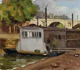 Bessie Davidson, The Laundry Boat on the River Seine, Paris