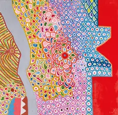 Richard Larter, La Vie 1999, 1999, synthetic polymer paint, gesso and enamel on canvas