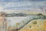 Lloyd Rees, Derwent River and South Arm c1979, c1979, pencil and watercolour on paper