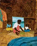 Ray Crooke, Fiji Interior, oil on board