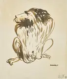 Brett Whiteley, Baboon 1975-76, 1975-76, ink on paper from artist's notebook