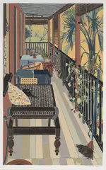 Cressida Campbell, The Verandah 1987, 1987, screenprint