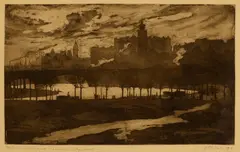 Jessie Traill, Melbourne from Richmond Paddocks 1911; printed 1912, 1912, 1911; printed 1912