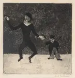 Fred Williams, Dancing Figures 1954-55, 1954-55, etching, aquatint, engraving, drypoint and mezzotint