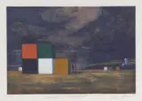 Jeffrey Smart, Containers at Pisa Airport 1998, 1998, colour etching