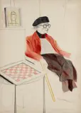 David Hockney, Man Ray (from Homage to Man Ray) 1975, 1975, colour lithograph