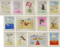 Salvador Dalí, The Twelve Tribes of Israel 1973, 1973, complete set of drypoint etchings with pochoir colouring (13)