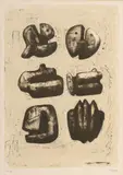 Henry Moore, Six Stone Figures 1973, 1973, lithograph