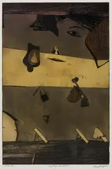 George Baldessin, Display and Reflection 1978, 1978, etching, aquatint and colour roll