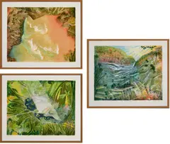 William Robinson, Creation Landscape: Water and Land 1991, 1991, complete set of colour lithographs (3)