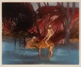 Sidney Nolan, Burke and Camel, colour lithograph
