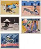 Charles Blackman, Blackman Schoolgirls, complete set of colour screenprints (5)