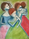 Robert Dickerson, The Dancers, pastel on paper