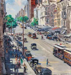 Dora Wilson, (Collins Street, Melbourne), oil on canvas on board