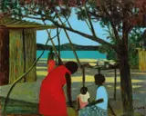 Ray Crooke, Yasawa Village, Fiji, oil on linen