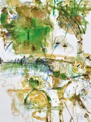Little Zen Moments Lily Pond 1999 by John Olsen, 1999, watercolour and oil pastel on paper, sold Jun 2024