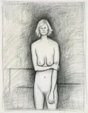 John Brack, Standing Nude 1966, 1966, conté on paper