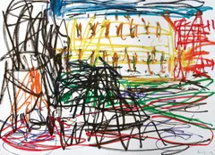 Gerard's Garden (Night) 2003 by Ben Quilty, 2003, oil bar on linen, sold Jun 2024