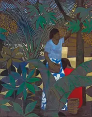 Islander's Garden, Fiji 1988 by Ray Crooke, 1988, oil on canvas, sold Jun 2024