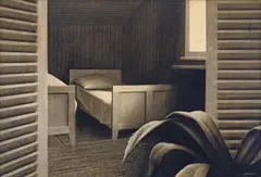 William Delafield Cook, Interior 1972, 1972, conté and ink on paper on canvas