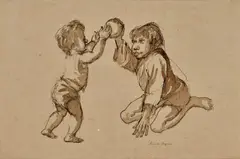 The Ball Game 1979 by Russell Drysdale, 1979, ink on paper, sold Jun 2024