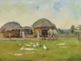 Will Ashton, Farm Scene, oil on canvas