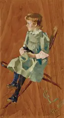 George Washington Lambert, Painting of Grace Nield 1891, 1891, oil on panel