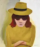 Charles Blackman, Barbara with Hat c1954, c1954, oil on board