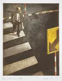 Jeffrey Smart, Man with Bouquet 1982, 1982, aquatint