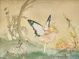 The Fairy Dance by Ida Rentoul Outhwaite, ink and watercolour on paper, sold Mar 2024
