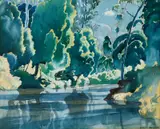 Kenneth Robertson Macqueen, Reflections, watercolour and pencil on paper