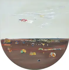 Carp Kite over You Yangs 1970 by Fred Williams, 1970, gouache on paper, offered Mar 2024