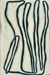 Ildiko Kovacs, Green Line 1999, 1999, oil on board