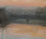 Clarice Beckett, Bridge over the Yarra (Punt Road Bridge) c1924