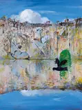 Arthur Boyd, Shoalhaven River with Black Cockatoo c1980