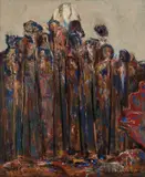 Fred Williams, Saplings 1959, 1959, oil on composition board