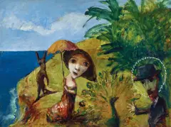 Aboriginal 1992 by Garry Shead, 1992, oil on board, offered Mar 2024