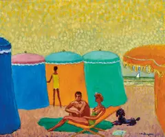 Kees van Dongen, Deauville, Les Tentes 1956, 1956, oil on canvas