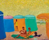 Kees van Dongen, Deauville, Les Tentes 1956, 1956, oil on canvas