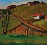 Grace Cossington Smith, Turramurra Landscape c1926, c1926, oil on wood panel